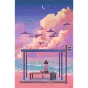 Bus Stop Girl Premium Poster Pakistan