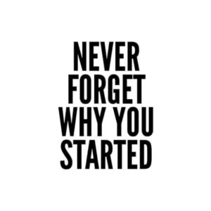 Never Forget Why you Started Premium Quality Poster Pakistan