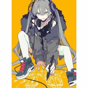 Manga Anime Girl With Headphones Premium Wall Art Pakistan