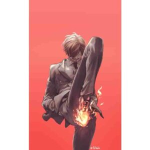 Vinsmoke Sanji With Fire Premium Wall Art Pakistan