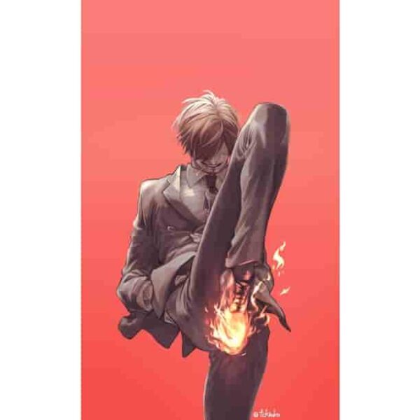 Vinsmoke Sanji With Fire Premium Wall Art Pakistan