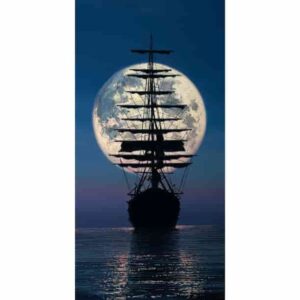 Sailing Boat Night View Premium Wall Art Pakistan