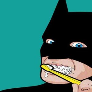 Batman Doing Tooth-Brush Premium Wall Art Pakistan